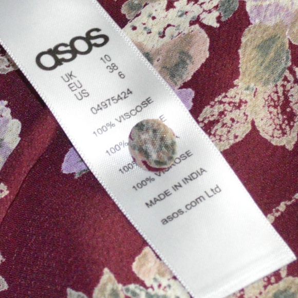 ASOS Floral Cold Shoulder Dress Sz 6 - Picture 4 of 5